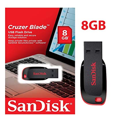 SanDisk 8 GB USB 2.0 Cruzer Blade FLASH DRIVE (8GB)
